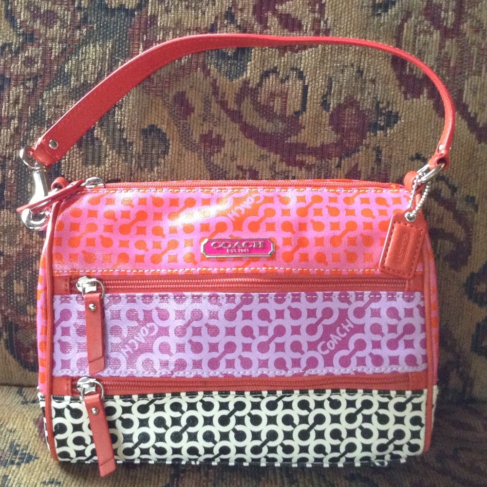 Authentic Coach Op Art coated canvas mini handbag
